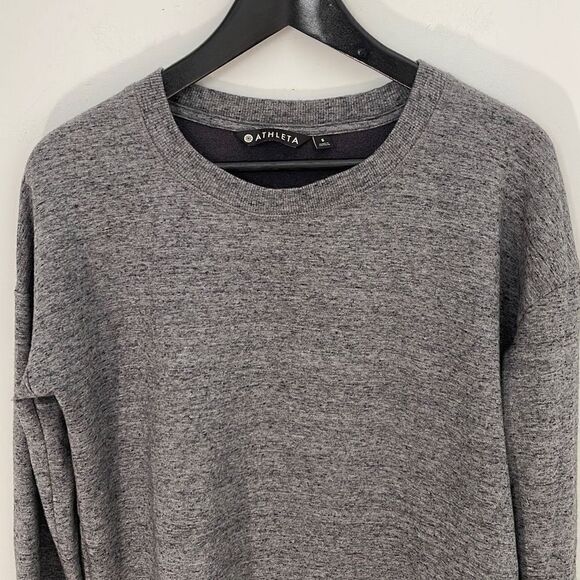 Athleta Womens Active Sweatshirt Top Long Sleeve Stretch Thumbhole Gray Small - Picture 2 of 7